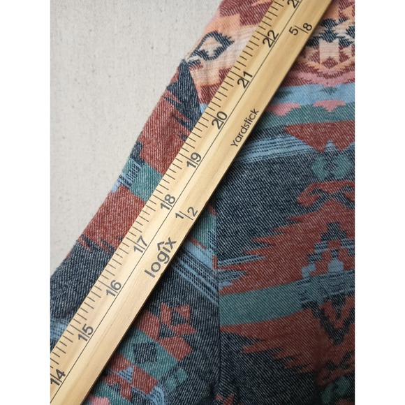 Womens Shacket‎ Large Aztec Southwest Western Tribal Button Up Shirt Flannel K - Picture 4 of 7